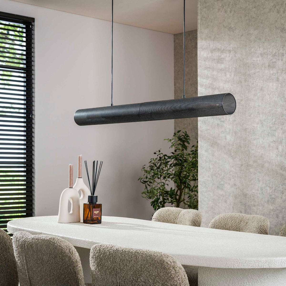 Fraaai - Zuri hanglamp 120 cm tube mesh - artic zwart