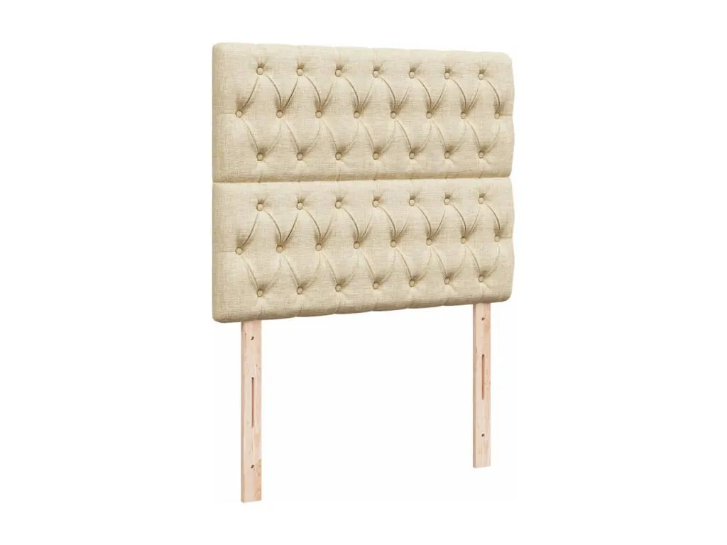 Cama box spring con colchón tela color crema 120x190 cm yos3522926