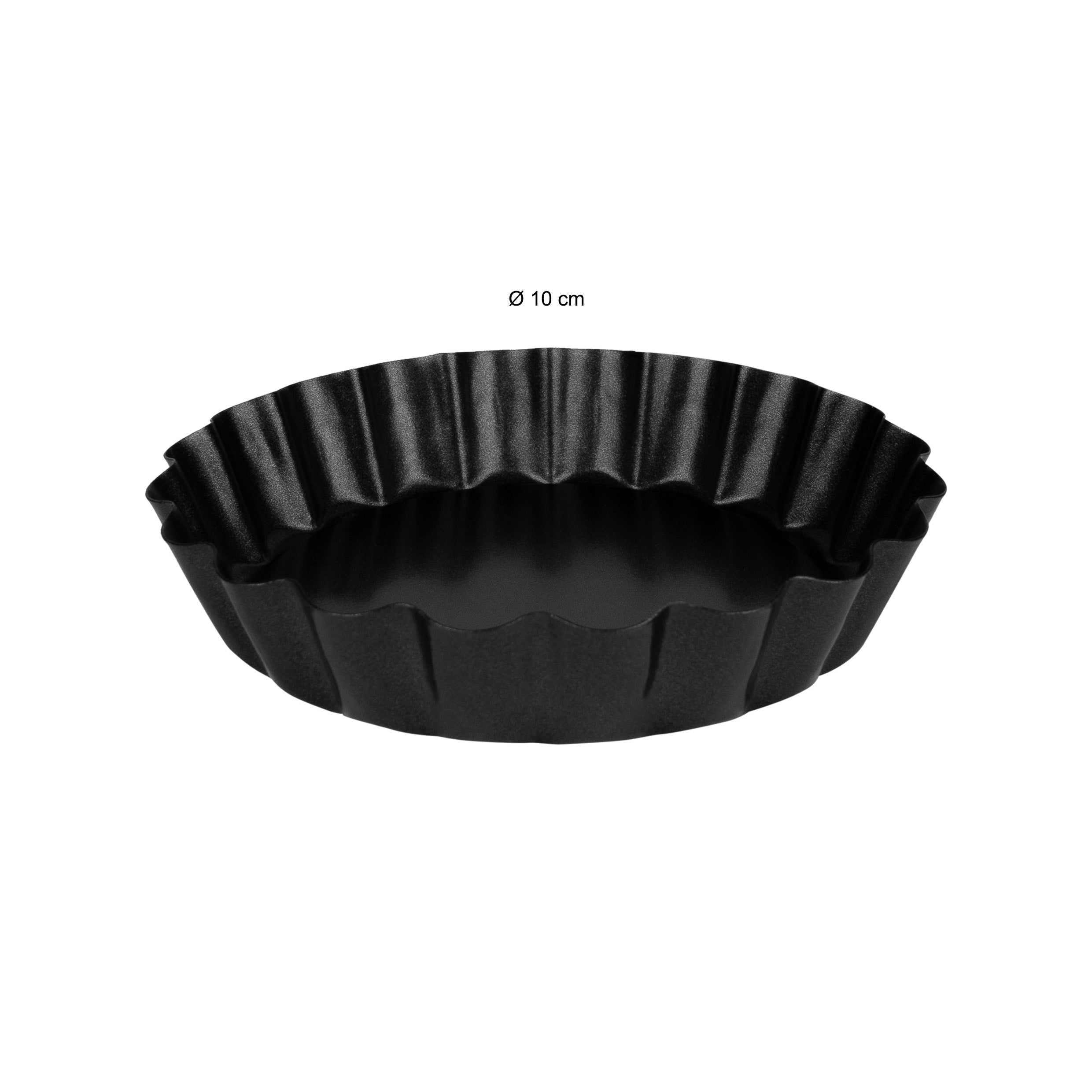 Krumble Mini Quiche vormpjes - Metaal - Zwart - Set van 6