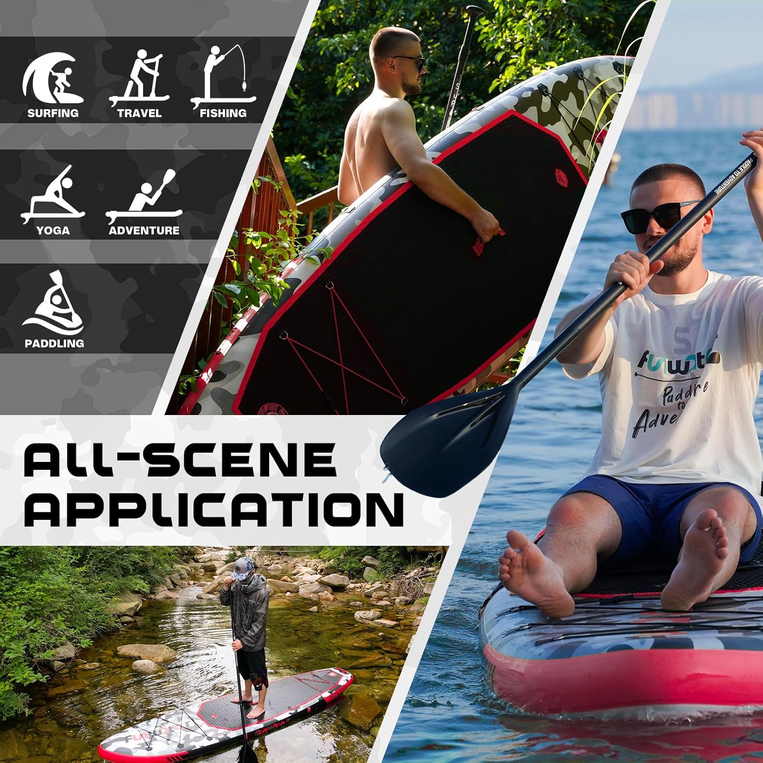 FunWater Inflatable Stand Up Paddle Board, 11 ft x 32 in x 6 in - SUP Paddle Accessories - Image 29 FunWater Inflatable Stand Up Paddle Board, 11 ft x 32 in x 6 in - SUP Paddle Accessories - Image 29