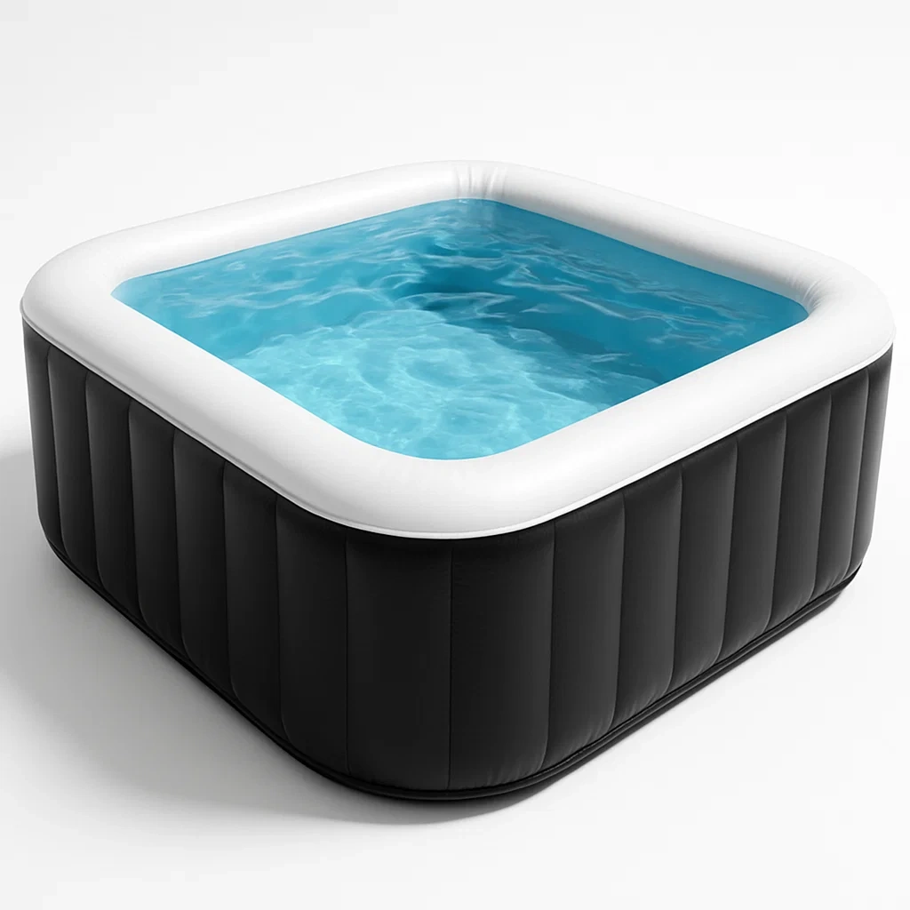 Spas hinchables 180x180x68 cm 4 plazas cuadrado negro/blanco BngqRBZ370nd