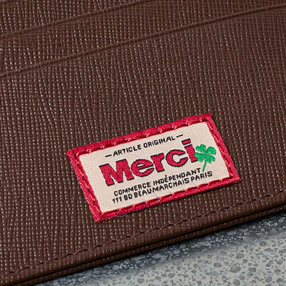 Merci - Porte Carte Plat - Chocolat