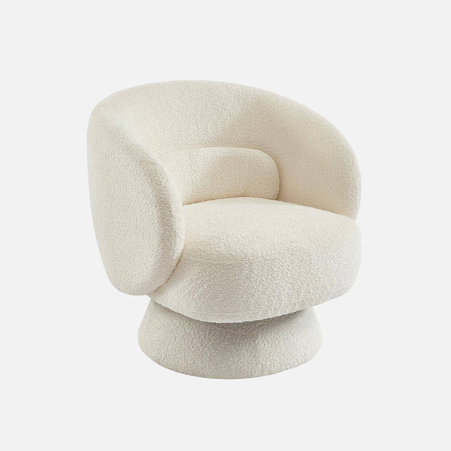 Elias - Sillón giratorio 360° en tela texturizada con cojín