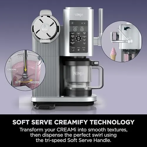 Ninja Swirl by CREAMi Soft Serve & Ice Cream Maker 13 Functions 2 Tubs