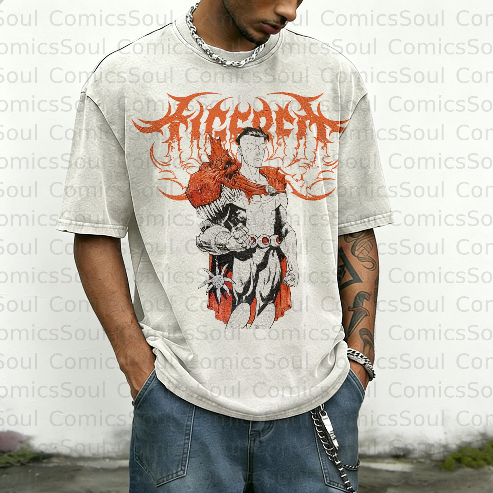 Unisex Anime Inspired Vintage Washed T-Shirt
