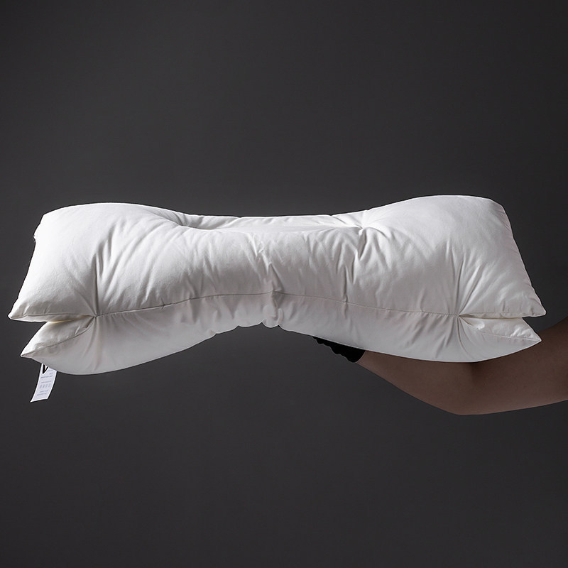 Ergonomic Central Hole Cotton Bed Pillow Low Soft Neck Support Side Sleeper Pillow Pair for Adult Dorm Household
