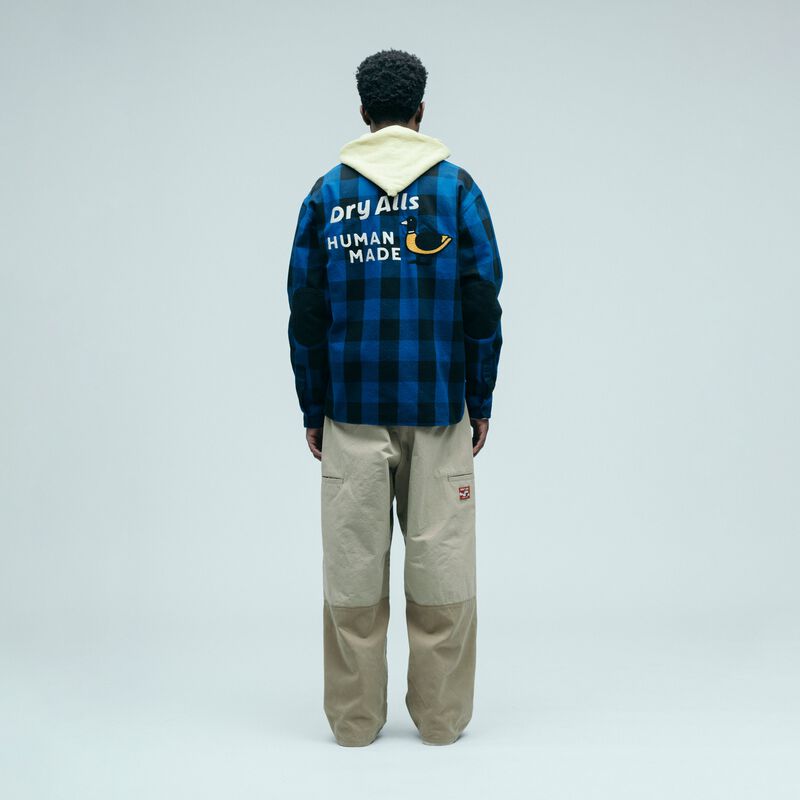 HUMAN MADE CHECK HALF-ZIP SHIRT