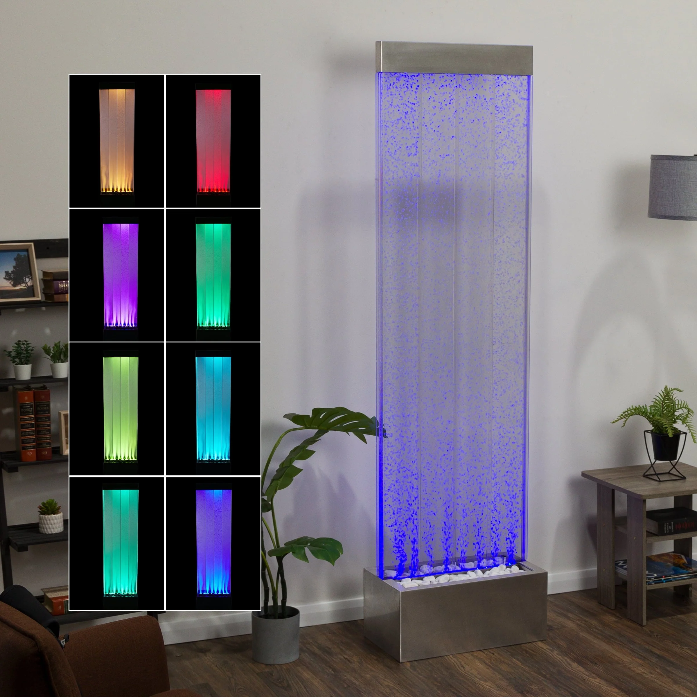 Alpine Corporation 72"H Indoor Acrylic Bubble Wall Corded Electric Fountain - Image 8