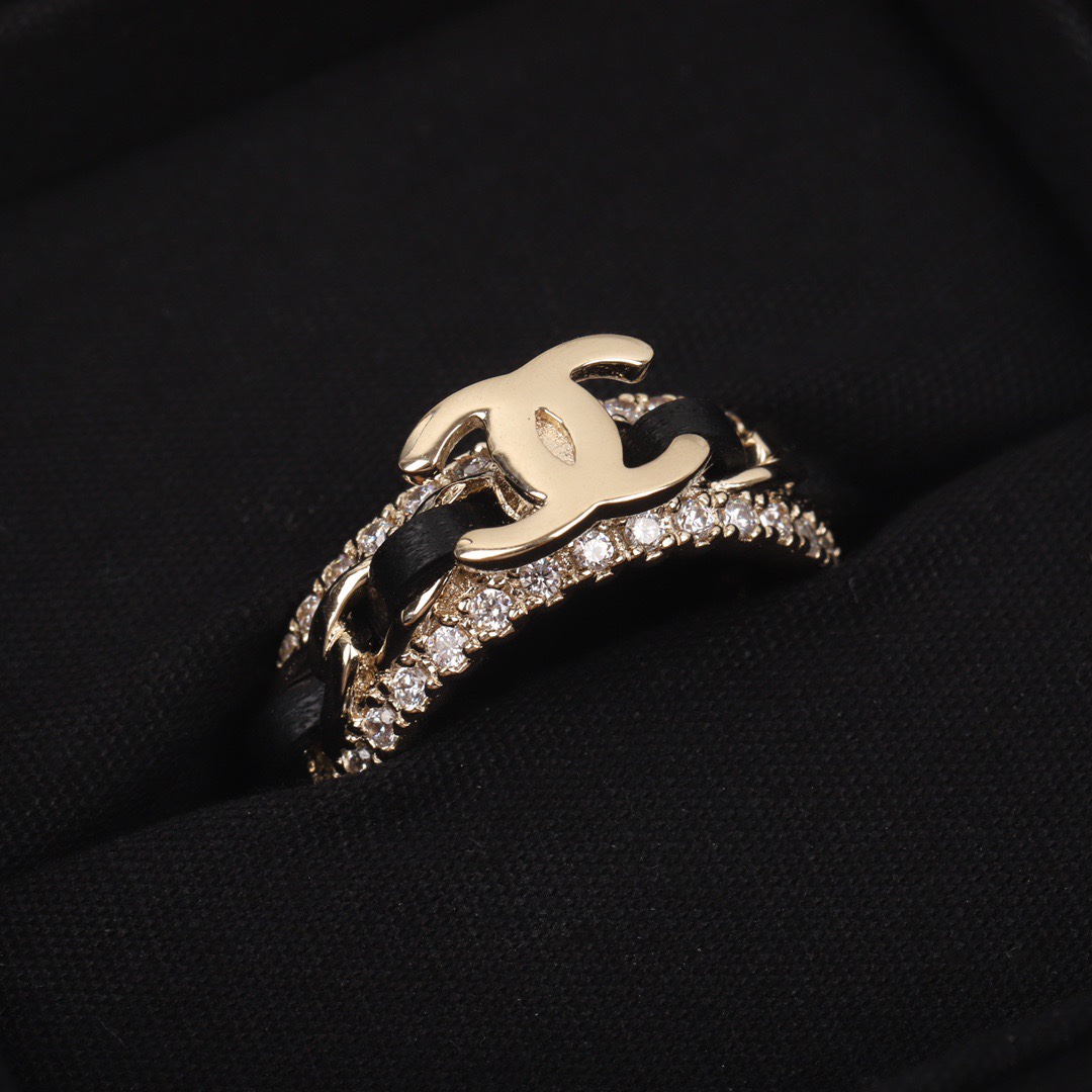 Chanel Black Leather Coco Ring - Original Replica Club