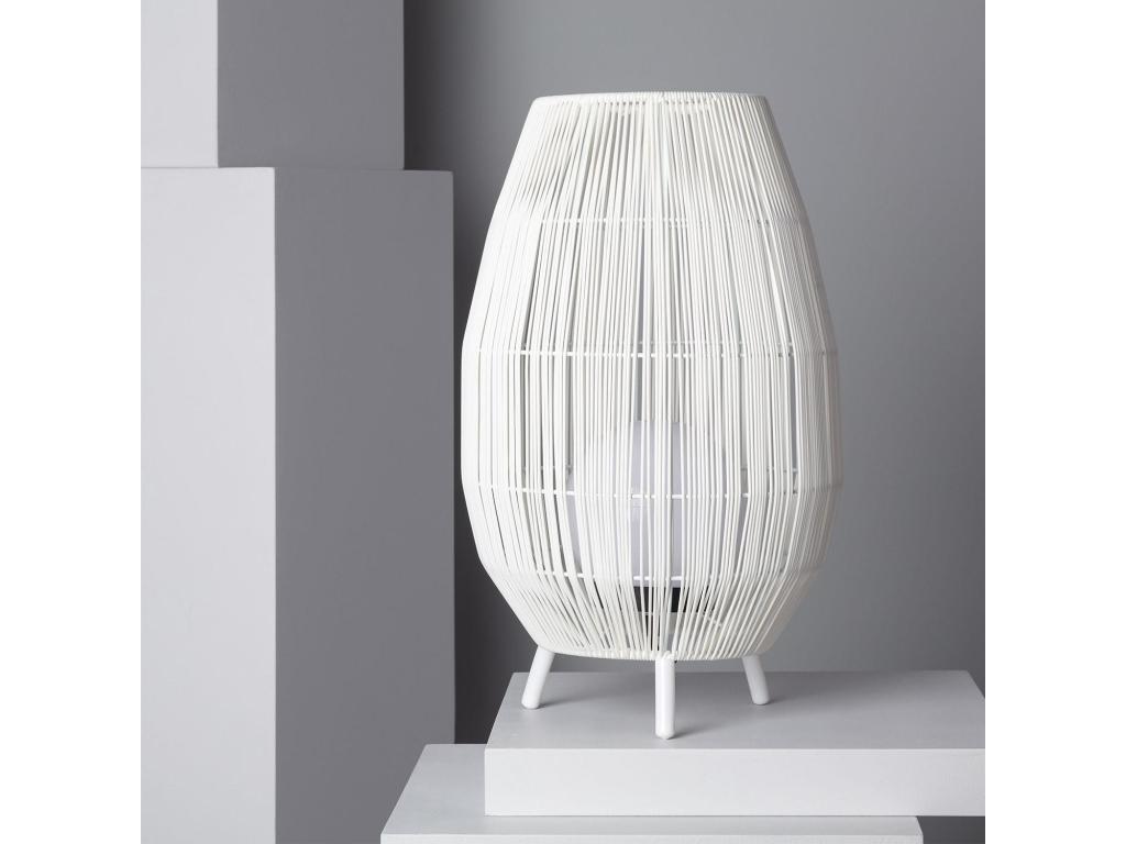 Lámpara de Mesa para Exterior Ratán Annecy Blanco