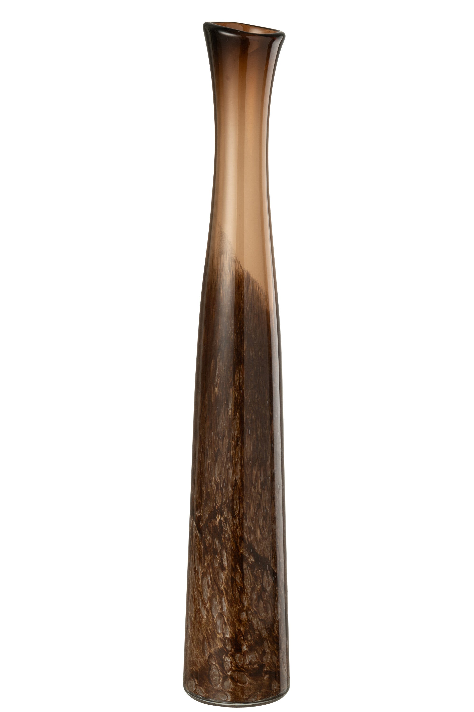 J-Line vaas Cilinder - glas - bruin - large - 60 cm hoog
