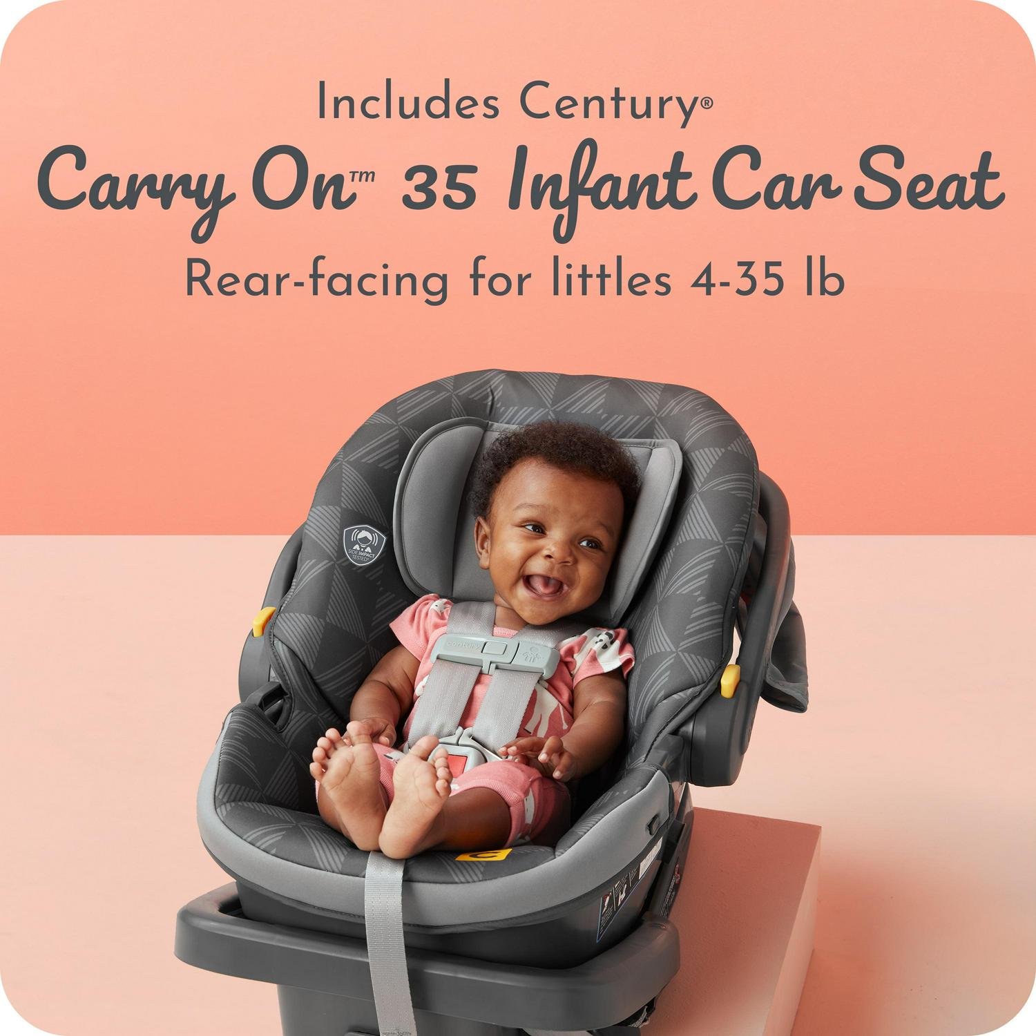 Century Stroll On 3-Wheel 2-in-1 Lightweight Travel System Stroller. Unisex. Berry - Image 4