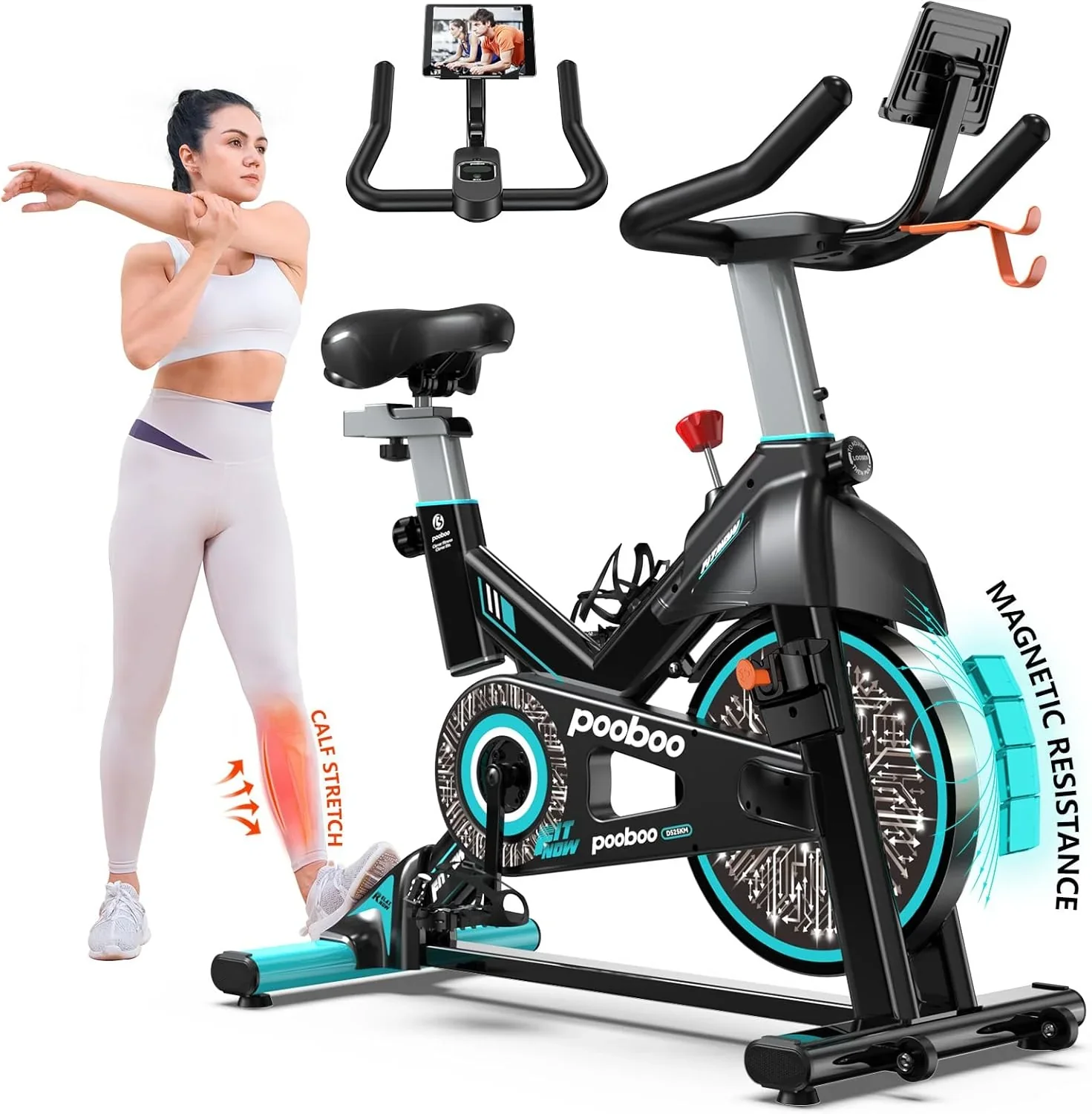 pooboo Indoor Exercise Bike With Adjustable Resistance And Belt Drive - Image 3 pooboo Indoor Exercise Bike With Adjustable Resistance And Belt Drive - Image 3