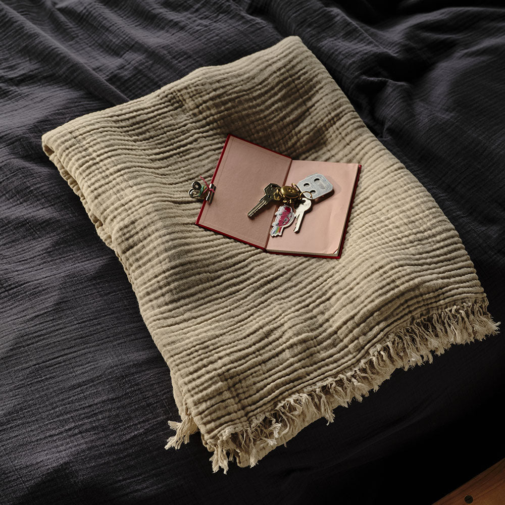 Plaid en gaze de coton - Beige Quai de Seine