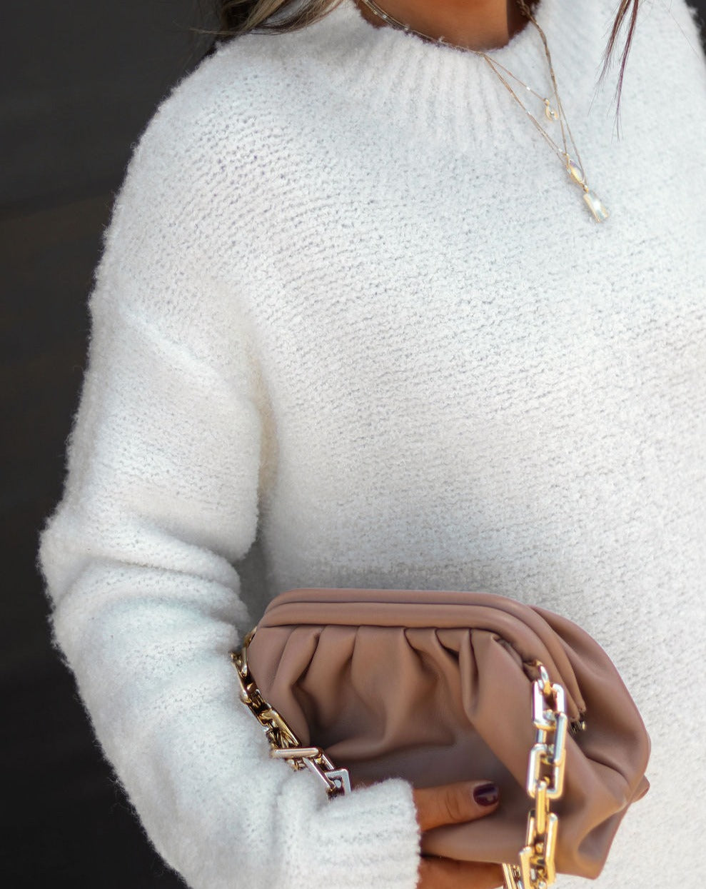 Brooklynn Knit Sweater Dress - Cream - Se7enfashion