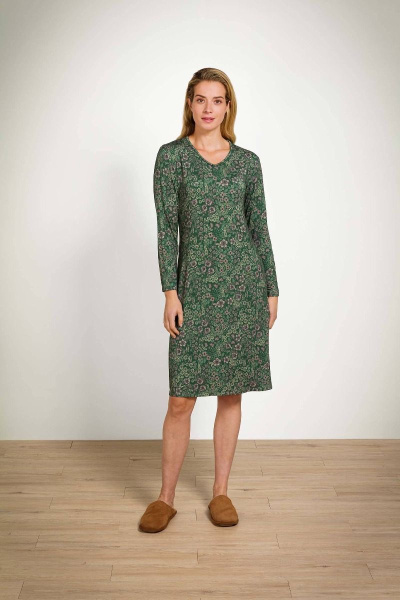 Danai Long Sleeve Nightdress Daisy Dreams Green