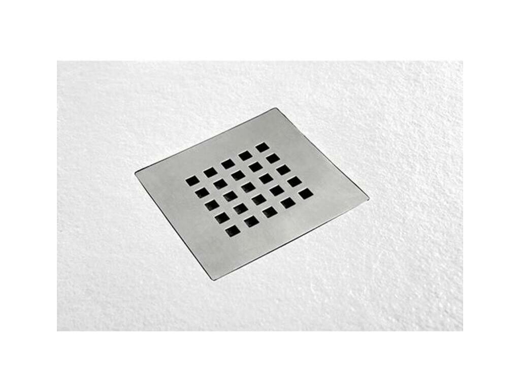 Plato de Ducha 95X110 cm Línea Vulcano Slim Blanco En Resina Sintética y Polvo de Mármol Con Desagüe Libre