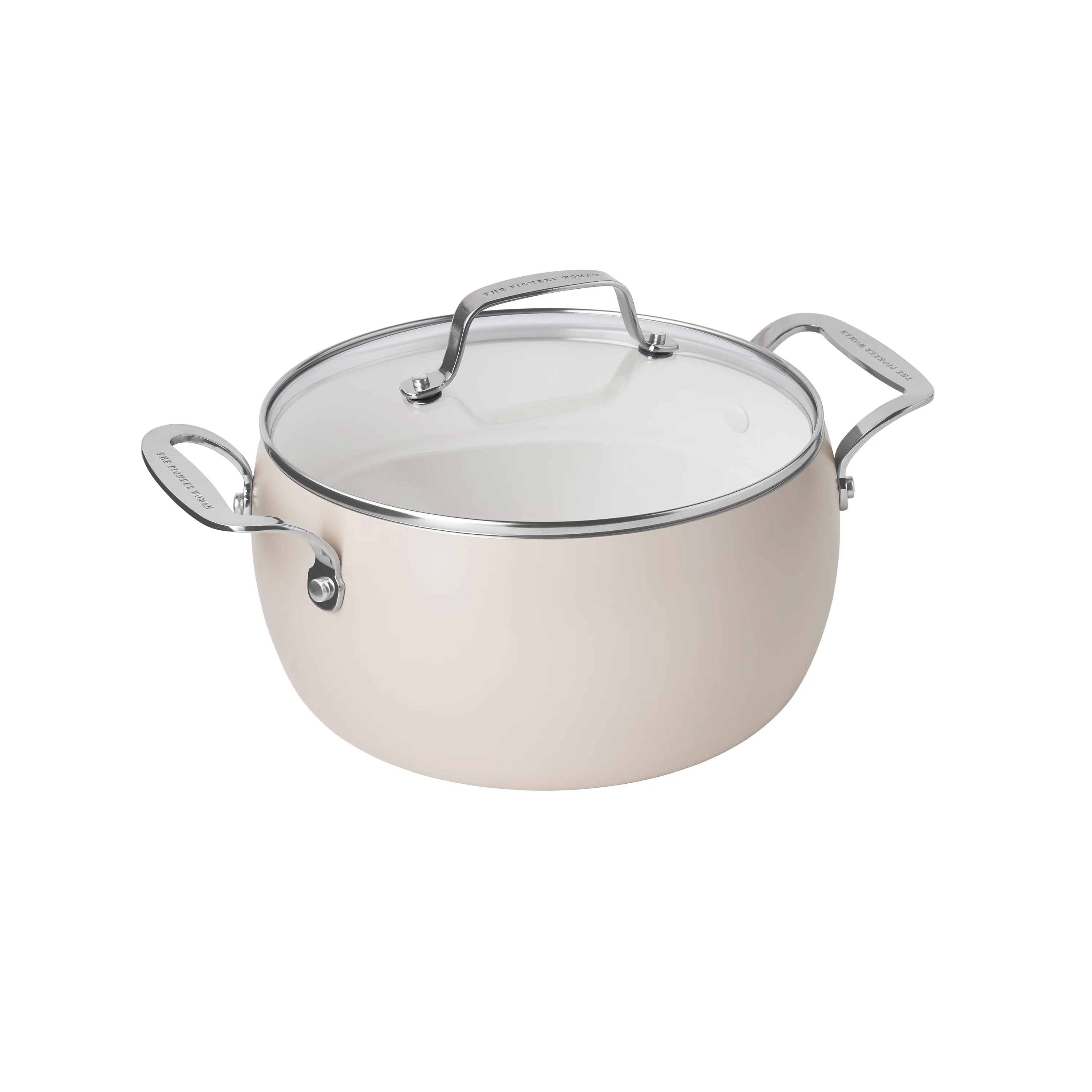 The Pioneer Woman Harlow 15-Piece Cookware Set, Ceramic Non-Stick Pots and Pans Set, Taupe - Image 10
