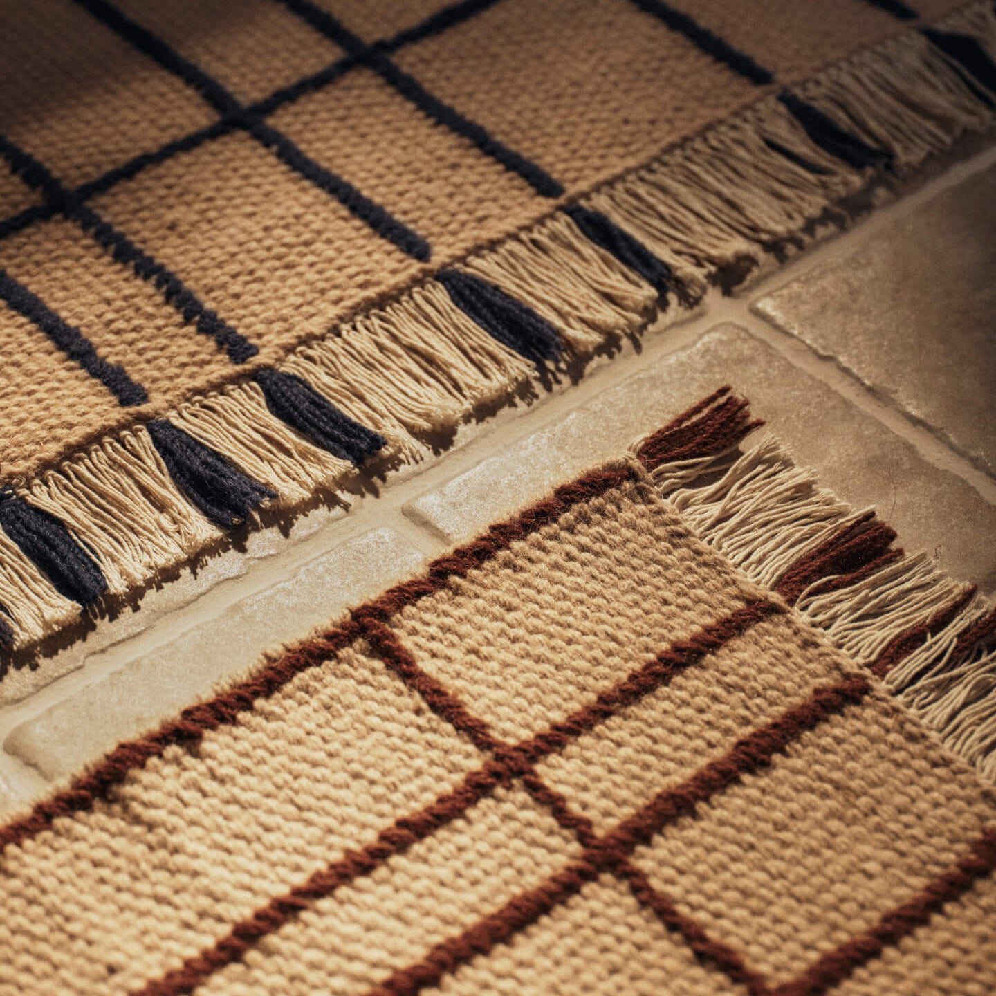 Ferm Living Sen Vloerkleed 140 x 200 cm - Parchment / Indigo