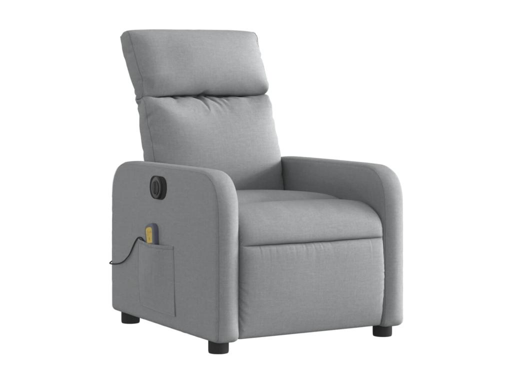 Sillón reclinable de masaje eléctrico tela gris claro
