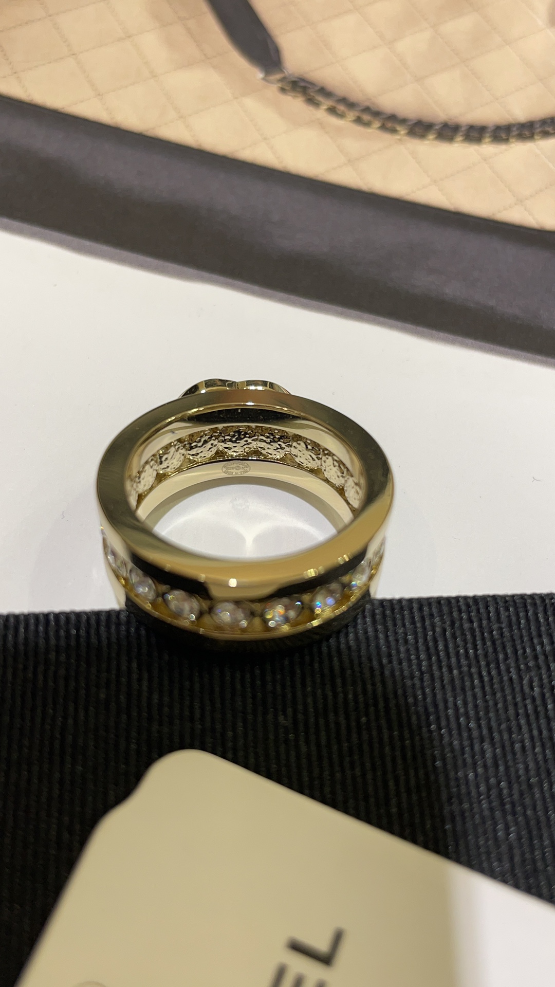 Chanel Full Diamond Wide Coco Ring - Original Replica Club
