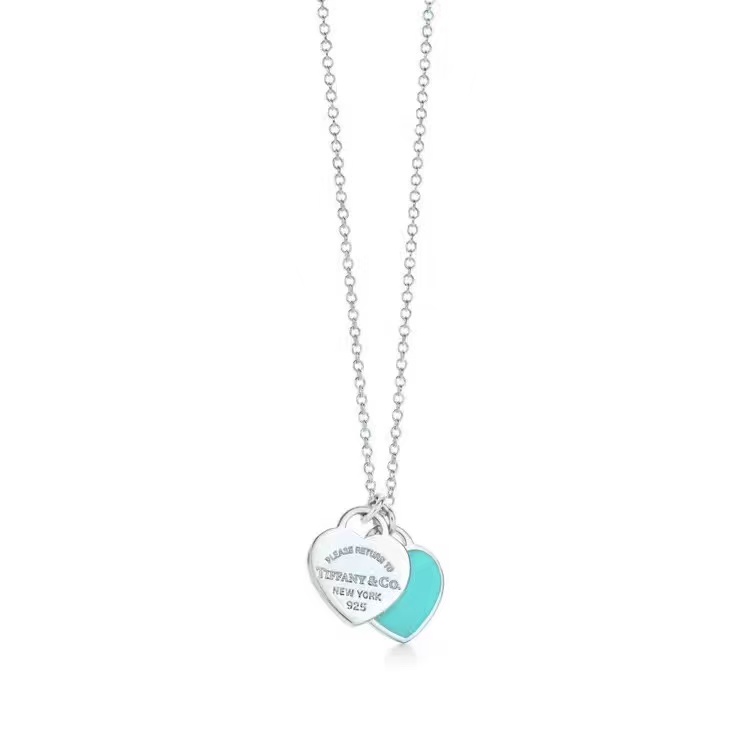 Tiffany Double Heart Tag Pendant Necklace - Original Replica Club