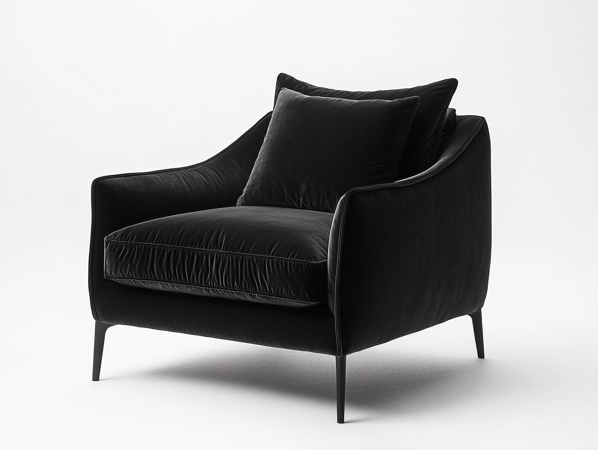 Sillón de terciopelo negro