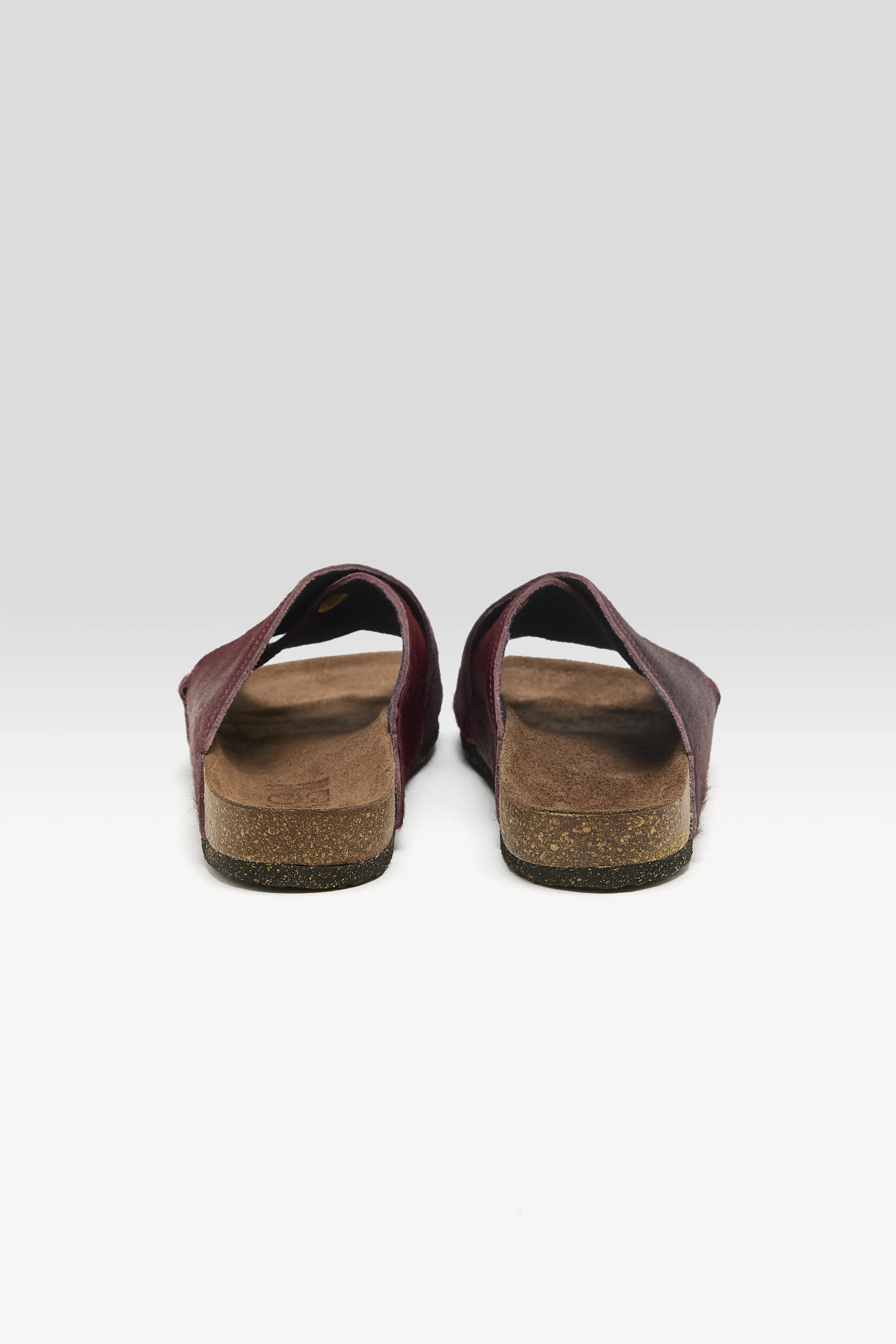 Bellerose Bordeaux Ponyhair Cross Sandals  (261 / W / BORDEAUX)