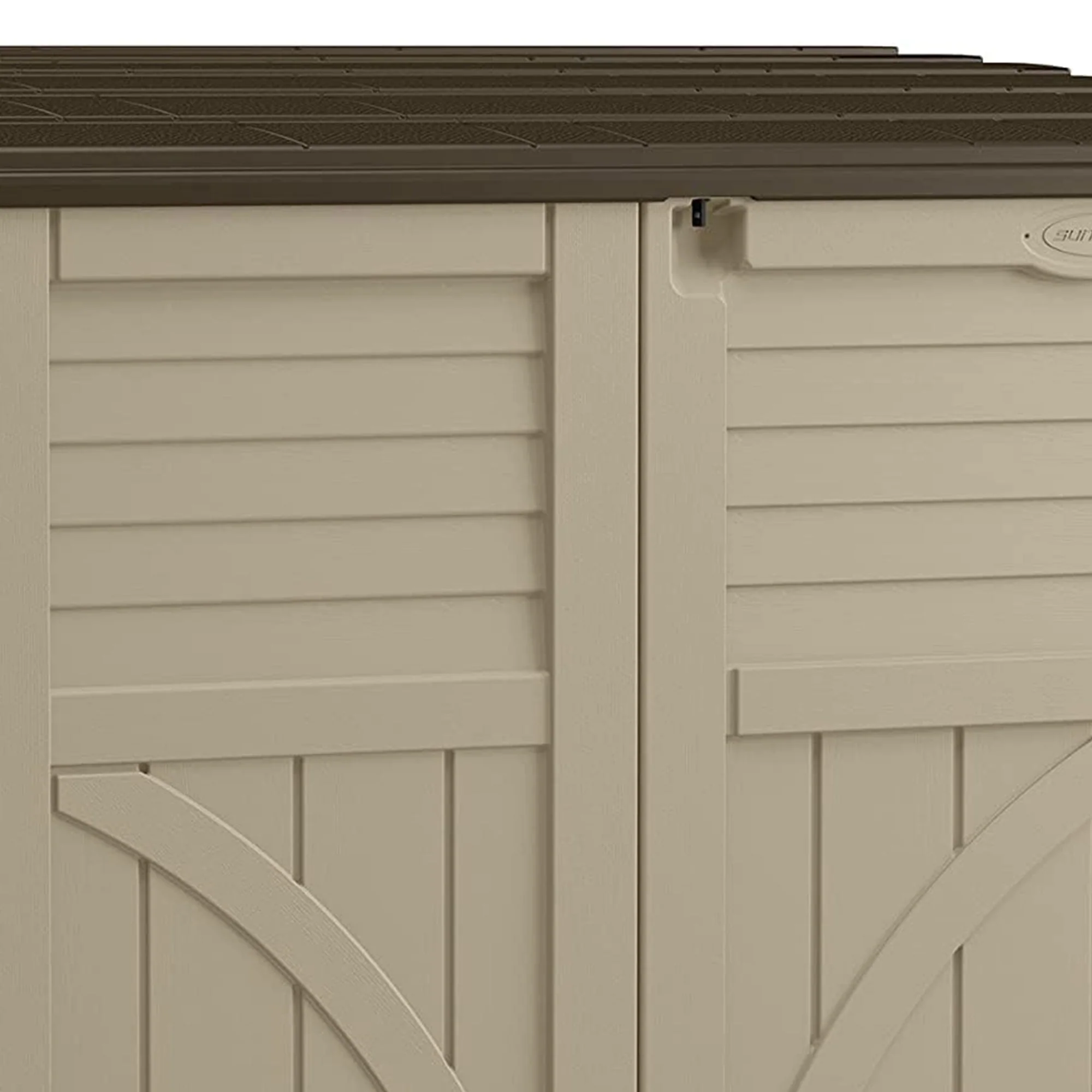 Suncast 34 Cubic ft Horizontal Compact Outdoor Storage Shed, Sand - Image 5