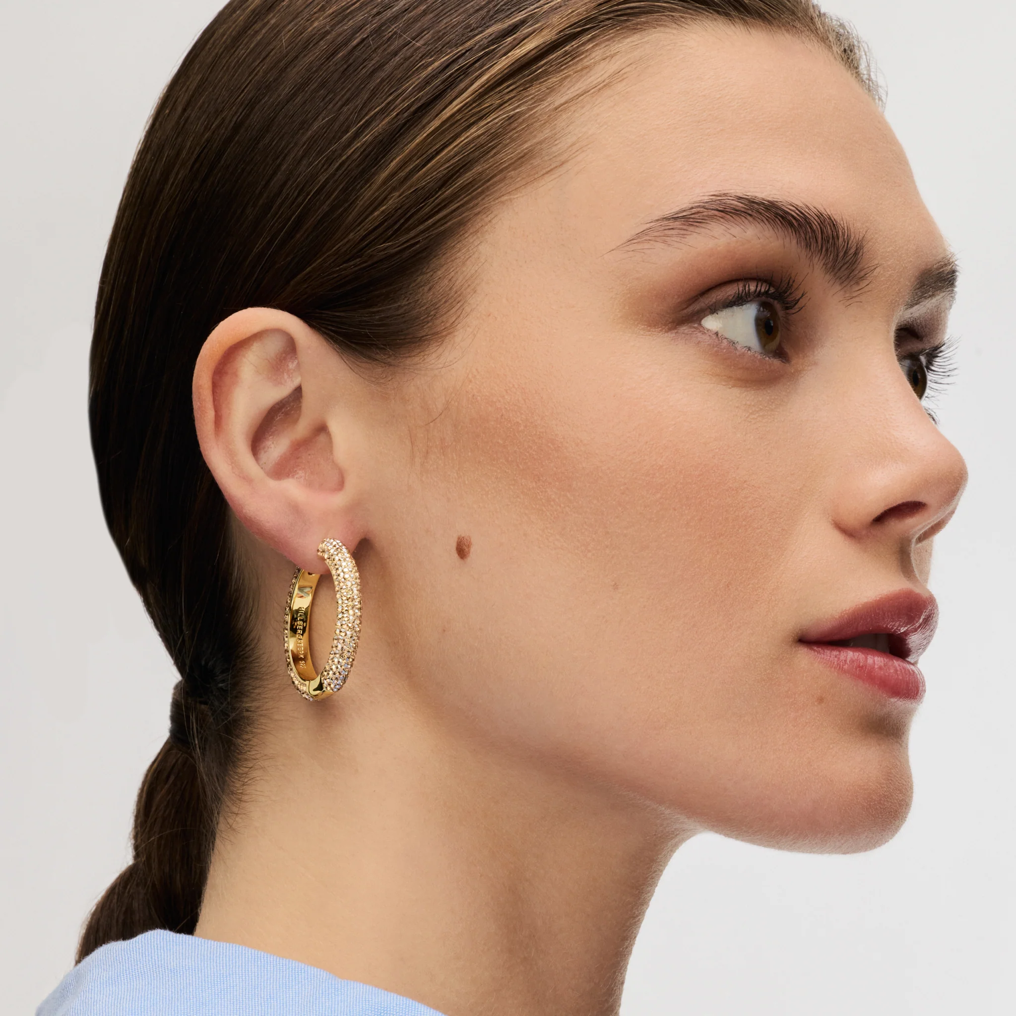 Large Sparkle Hoop Earrings