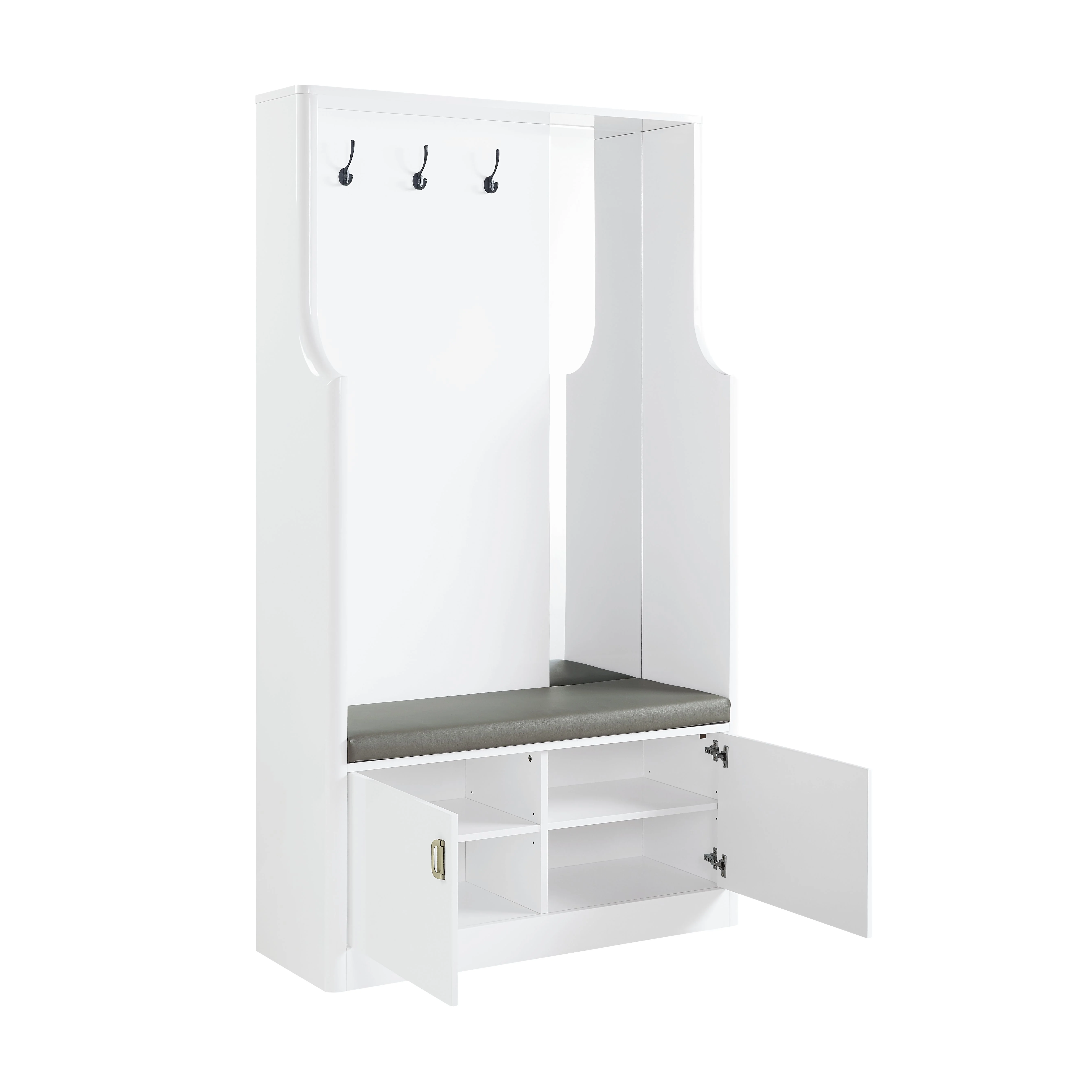 AC01030 - Hall Tree, White High Gloss Finish - Buck II - Image 5