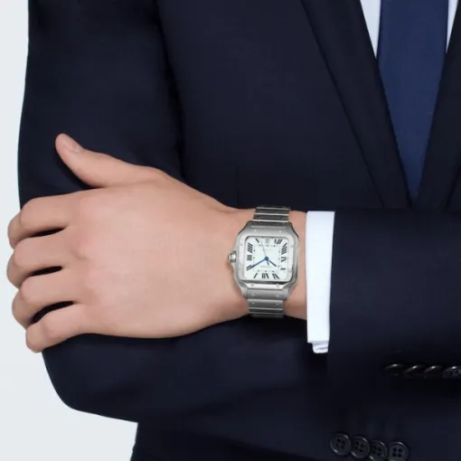 Cartier Santos de Cartier Men Automatic Silver Stainless Steel Watch WSSA0018