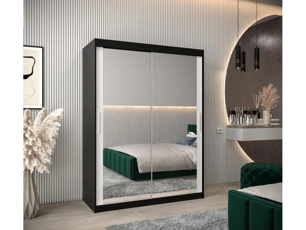 Armario Hogarmini 3 de puertas correderas 200/150/62 2 puertas (negro/blanco) jpzd66338