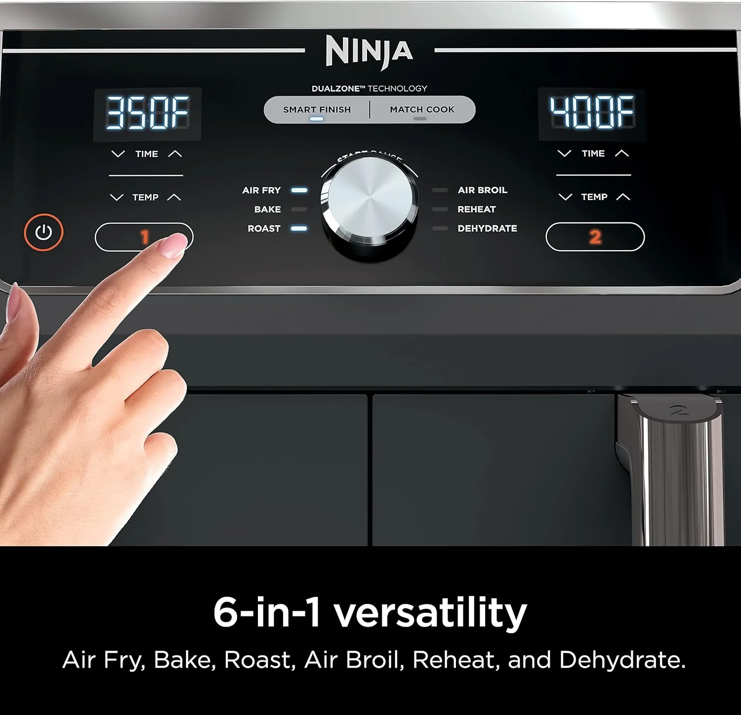 Ninja Foodi 6-in-1 FlexBasket Air Fryer with 7-Quart MegaZone and Basket Divider