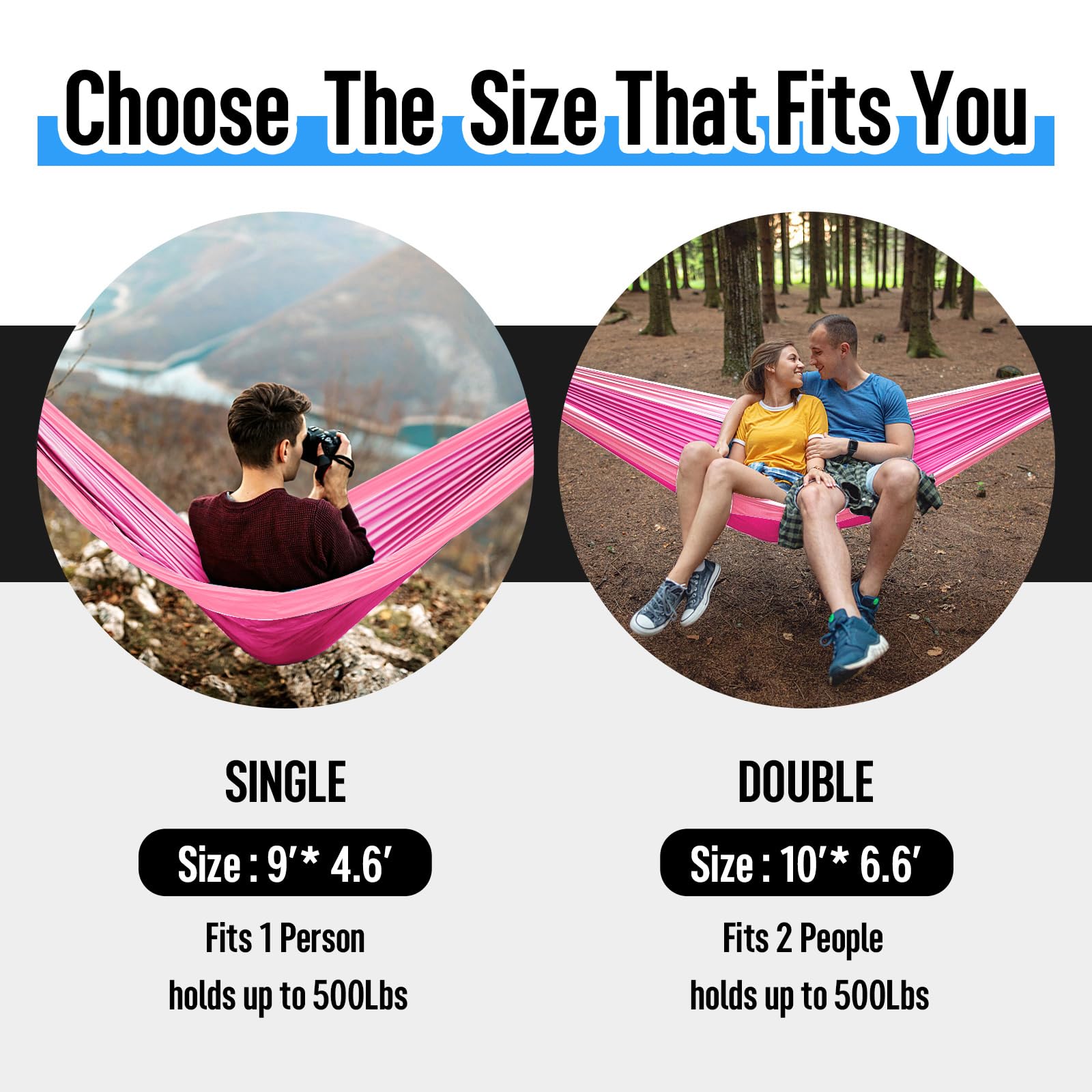 Hot Sale Outdoor Nylon Parachute Hammock Portable Lightweight Camping Hiking Swing Hanging Hammock All Seasons