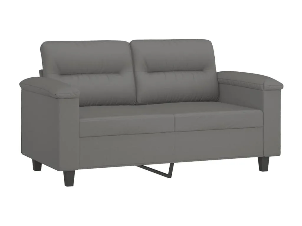 Juego de sofás con cojines 2 piezas tela microfibra gris oscuro MIVM21367