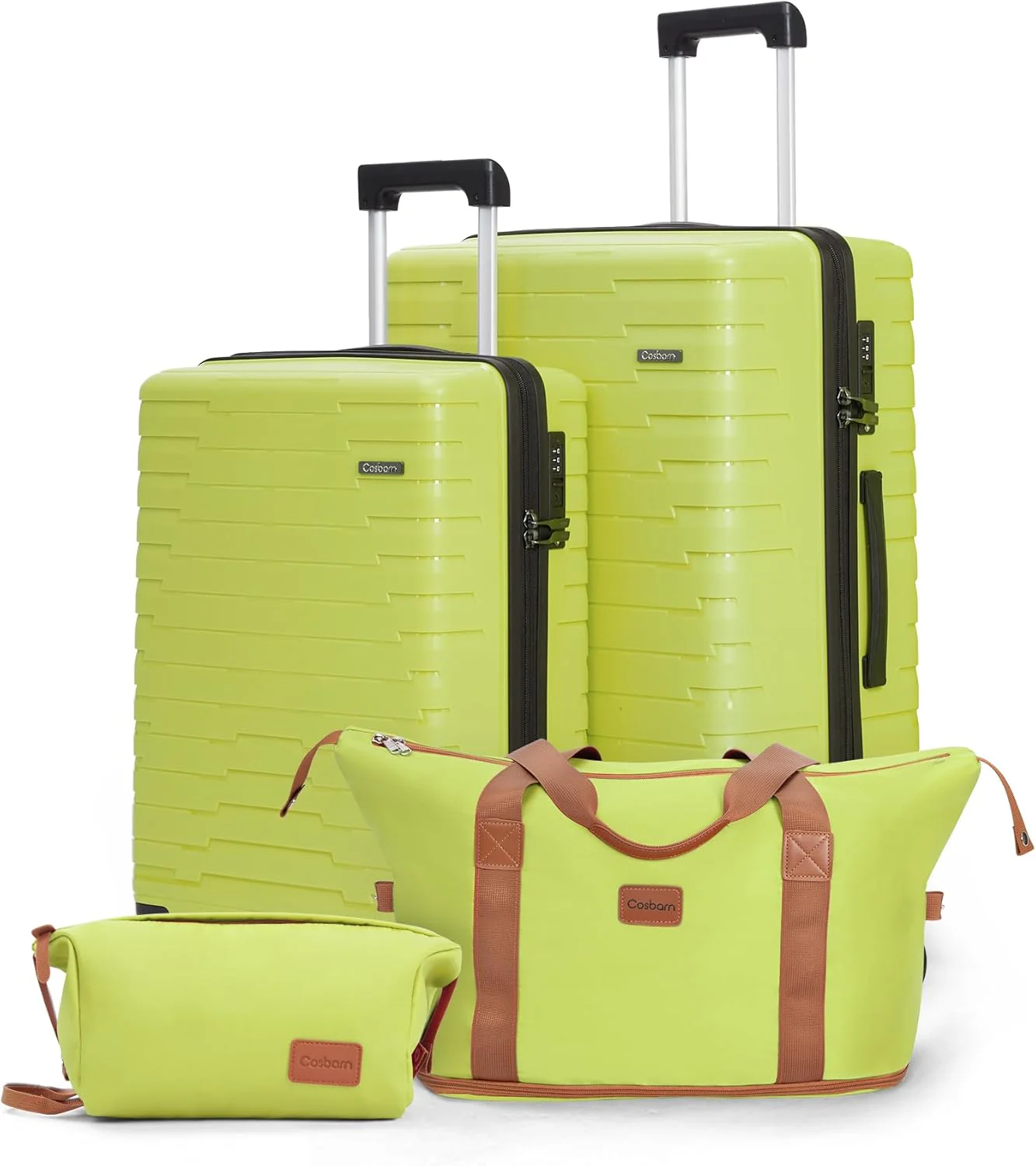 5-piece luggage set with wheels, ABS hardshell suitcase with spinner wheels