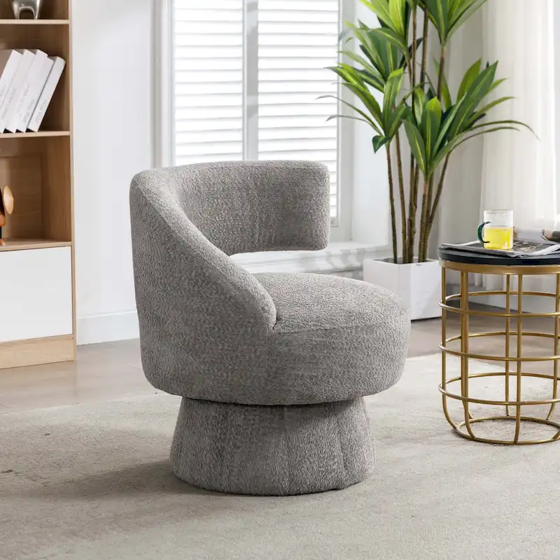 360-Degree Swivel Cuddle Barrel Accent Chairs with Plush Upholstery