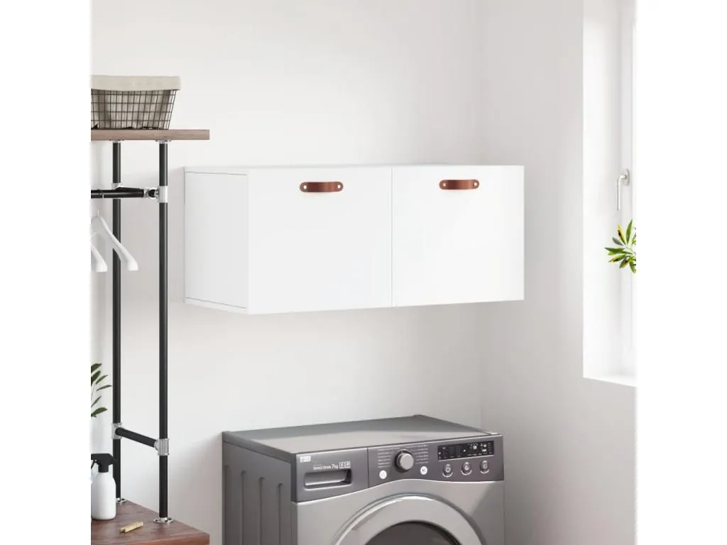 Armario de pared Mobtrendy de ingeniería blanco 80x36.5x35 cm 82945kvuq
