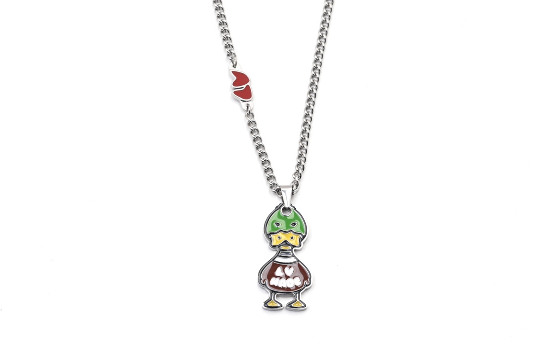 Louis Vuitton x Nigo Duck Pendant Necklace Silver - Original Replica Club