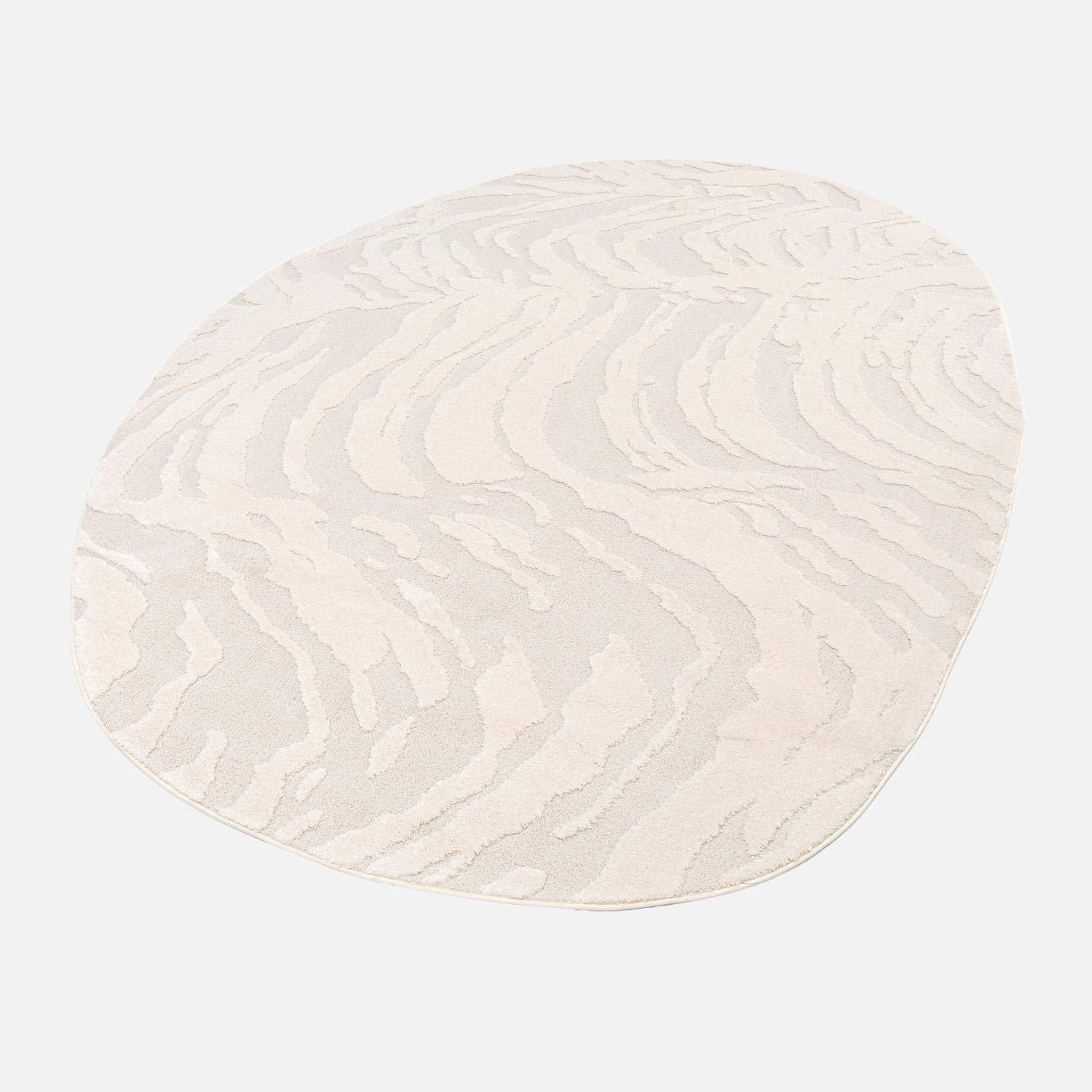Julianne - Alfombra interior shaggy galet motivo geométrico beige