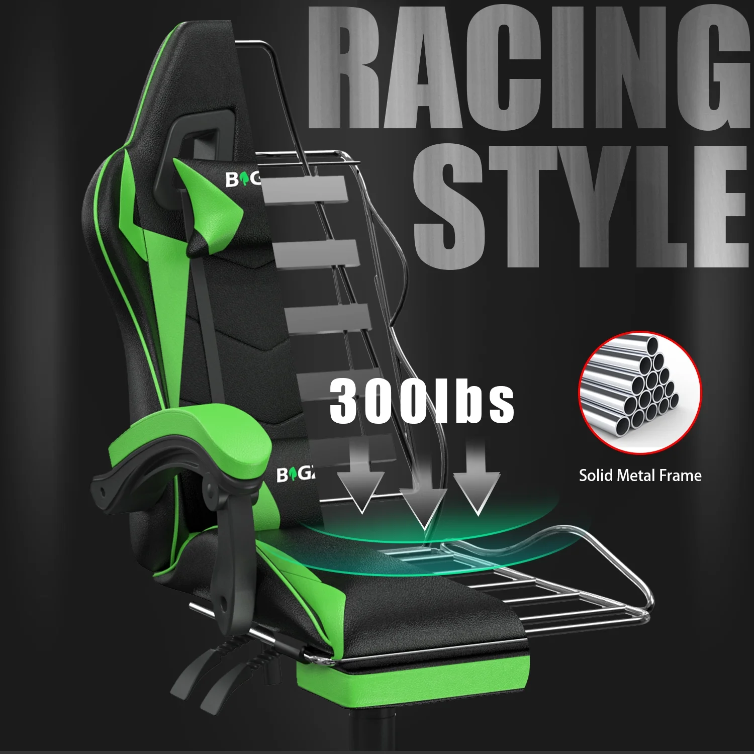 Bigzzia Gaming Chair Office Chair, Ergonomic Game Chair with Height Adjustable Headrest and Lumbar Support for Adults Teens, Black & White - Image 93
