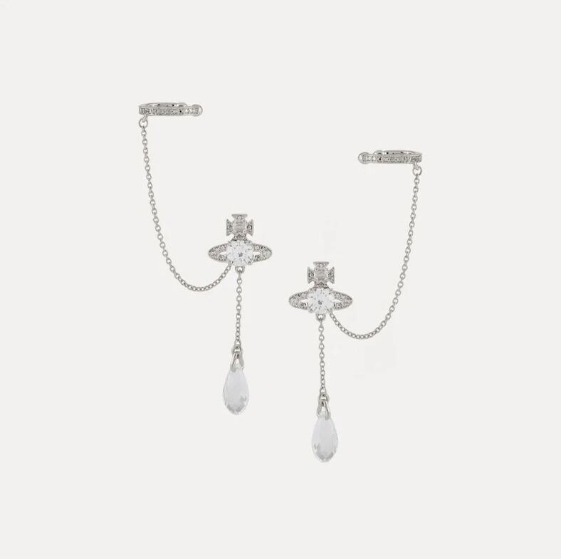 Vivienne Westwood Climber Ear cuff Saturn Waterdrop Crystal Earrings - Original Replica Club