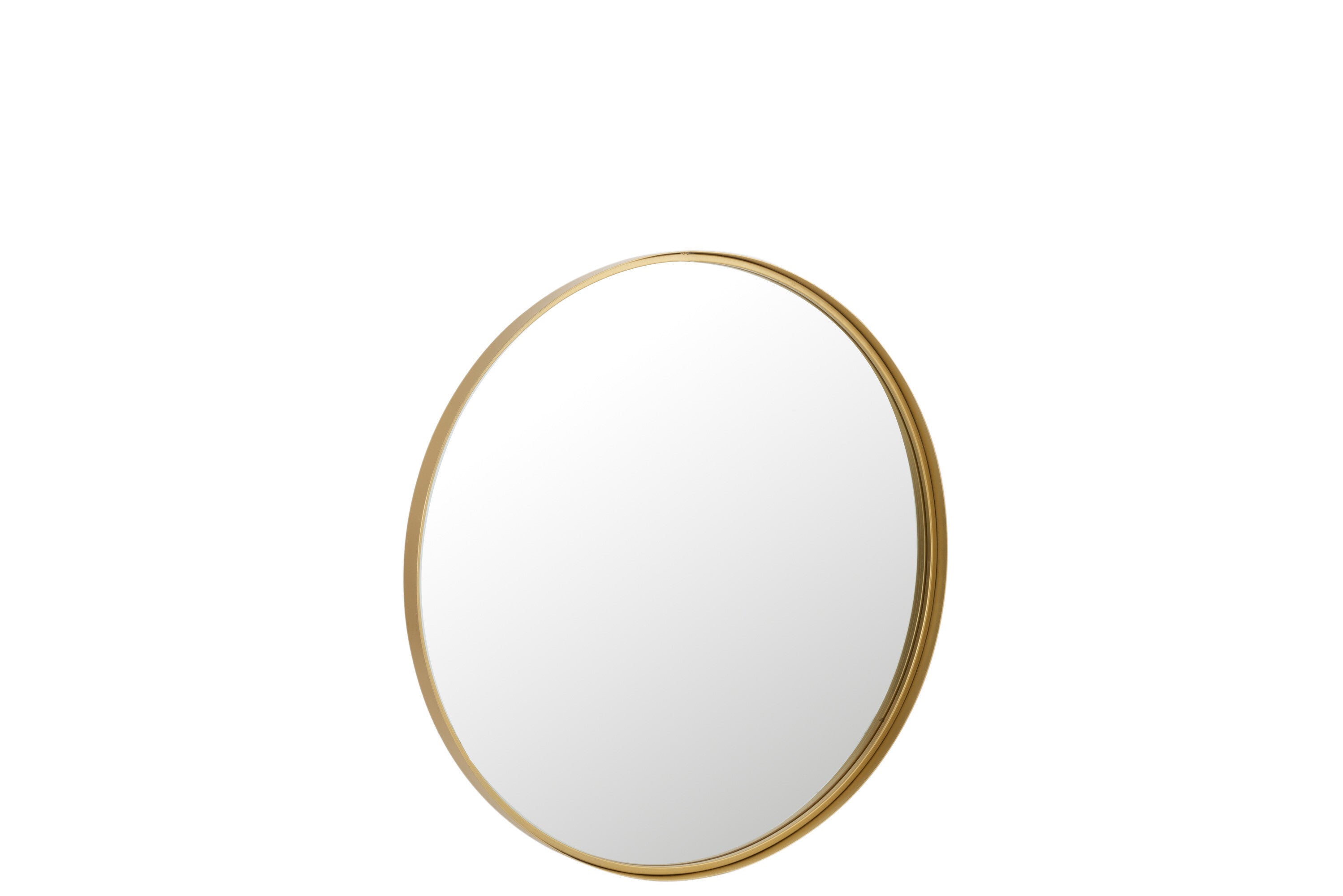 J-Line spiegel Rond Hoge Rand - metaal glas - goud - medium