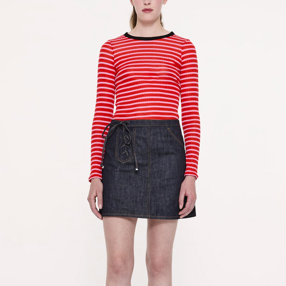 La Fetiche - T-shirt rayé Jackie - Rouge et Rose