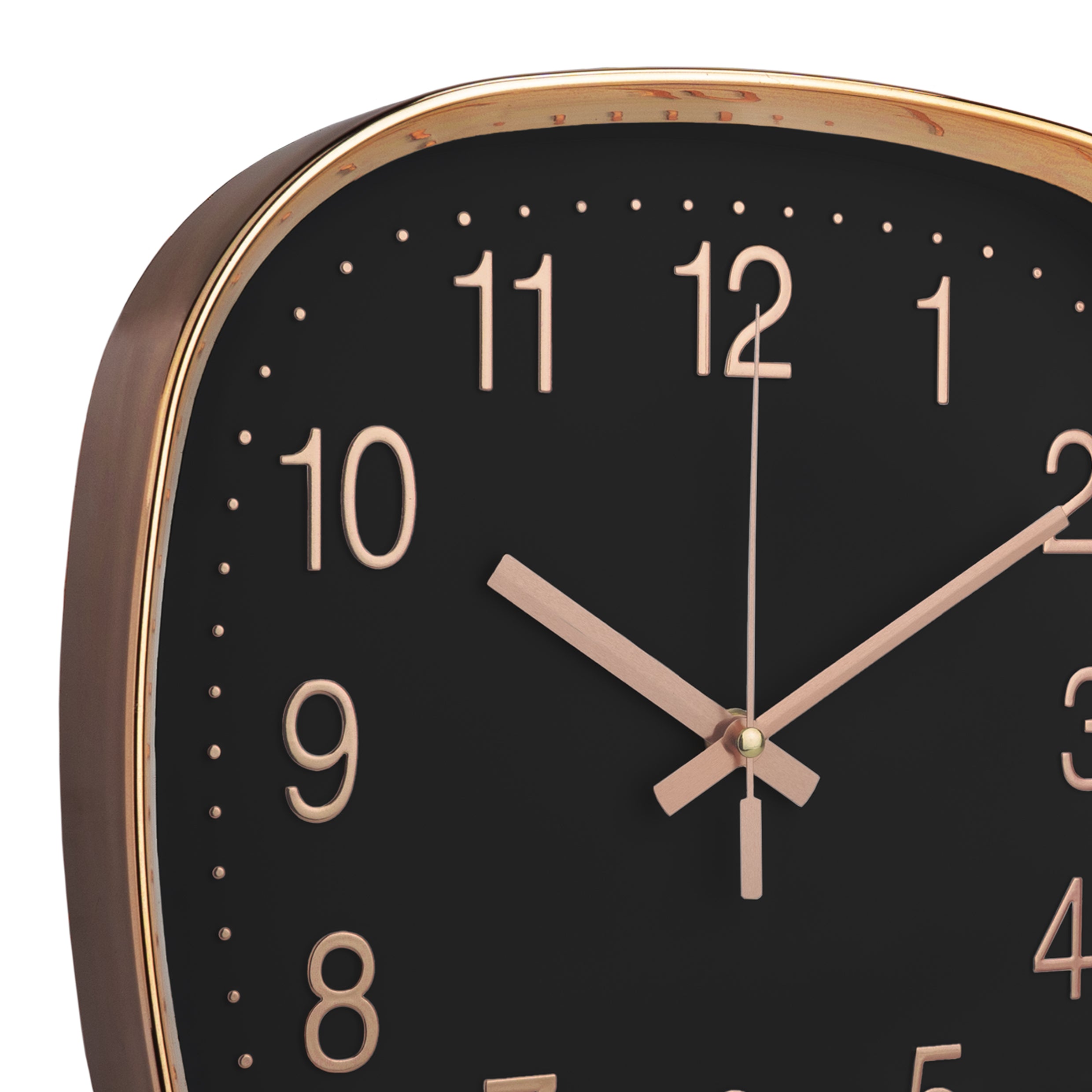 QUVIO Wandklok - 30 cm - Roségoud en zwart