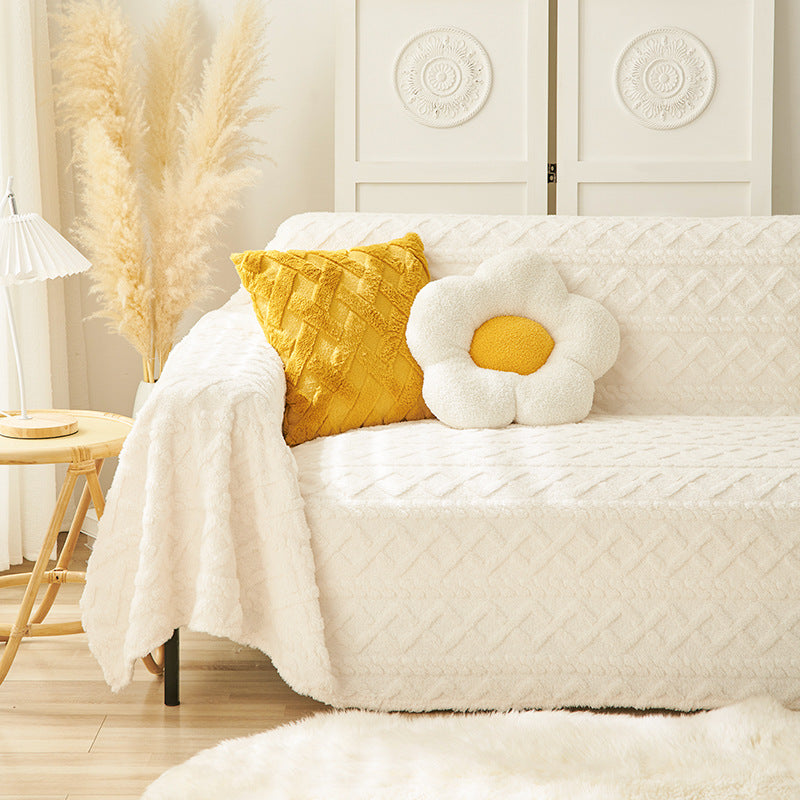 Modern Non-slip Sofa Cover Colorblock Anti-scratch Home Protective Couch Cover