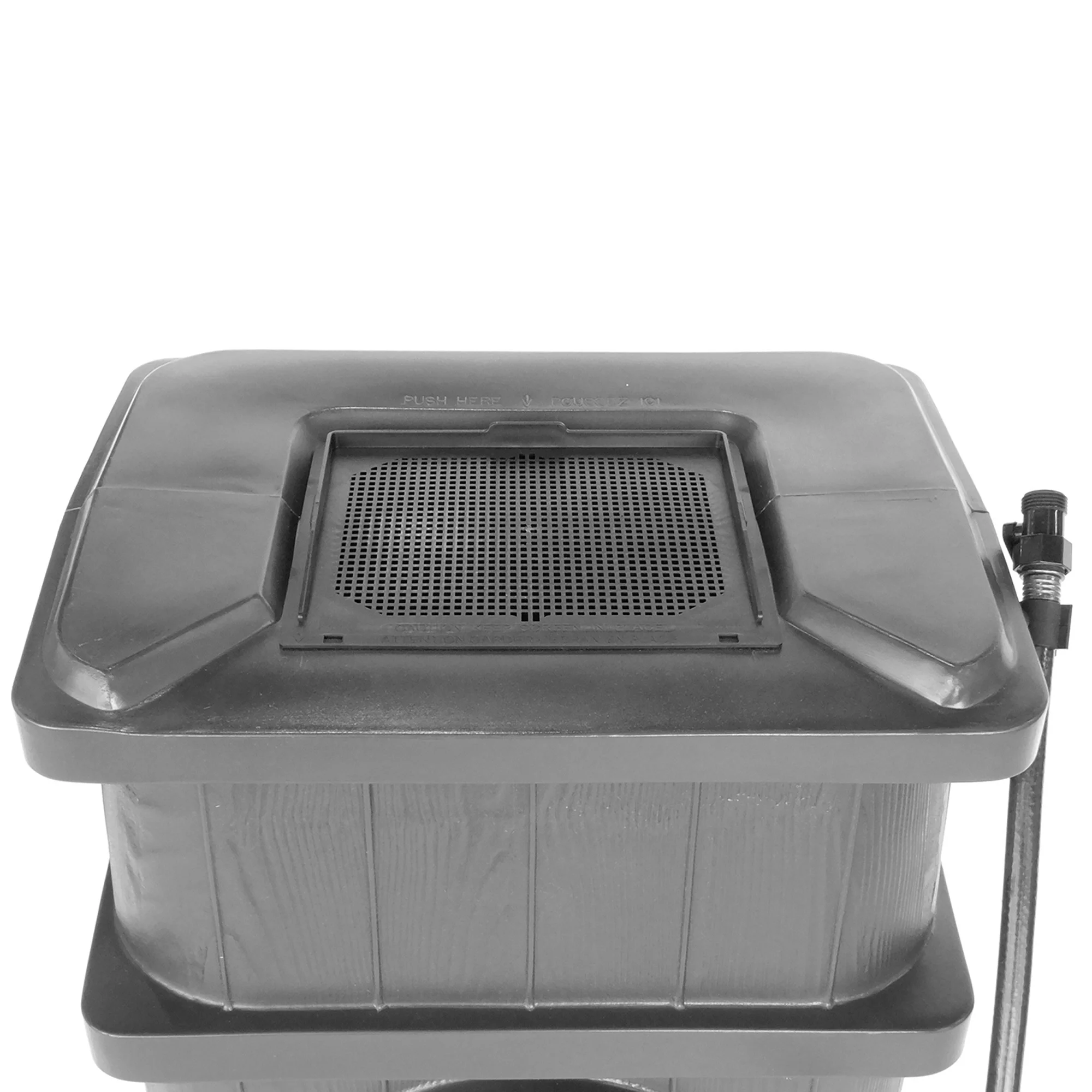 FCMP Outdoor WG4000-GRY Home Outdoor Wood Grain Rain Water Catcher Barrel - Image 10