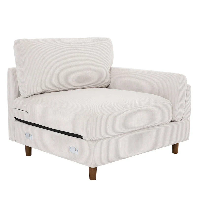 90-Inch Oversized Corduroy Sofa for Living Room with Reversible Cushions