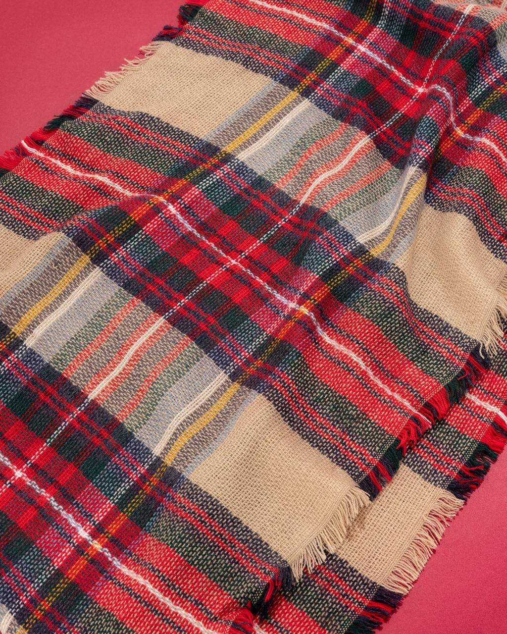 Oxford Plaid Frayed Infinity Scarf - Se7enfashion